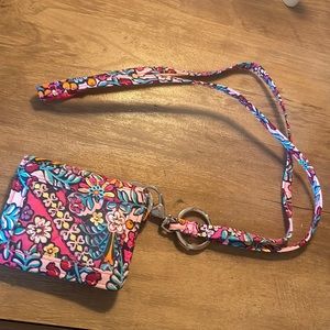 Vera Bradley Wallet keychain and lanyard